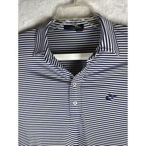Ralph Lauren X Shirt Mens Large Striped Polo Preppy Short Sleeve Blue White Golf